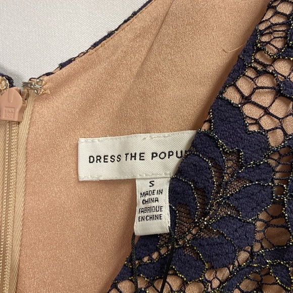 Dress the Population Olinda Lace Maxi Dress Navy & Gold Size Small NWT - Picture 5 of 9